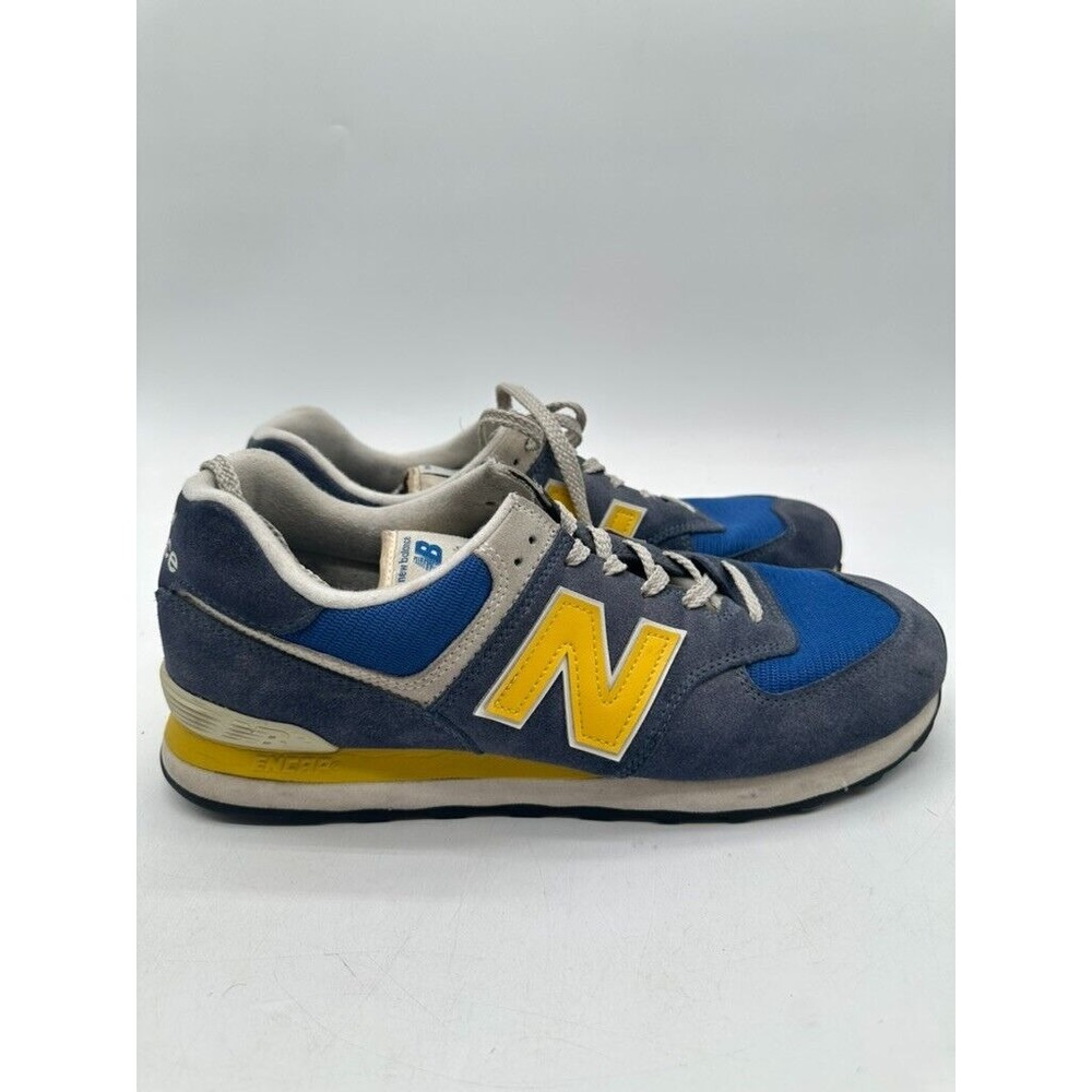 New Balance 574 Navy‎ Gray Yellow White ML574OR2 Men Size 11.5 Trainer